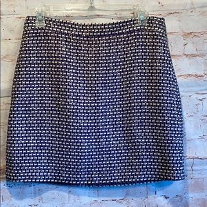 J. Crew Postage stamp mini skirt tweed sz 6 navy